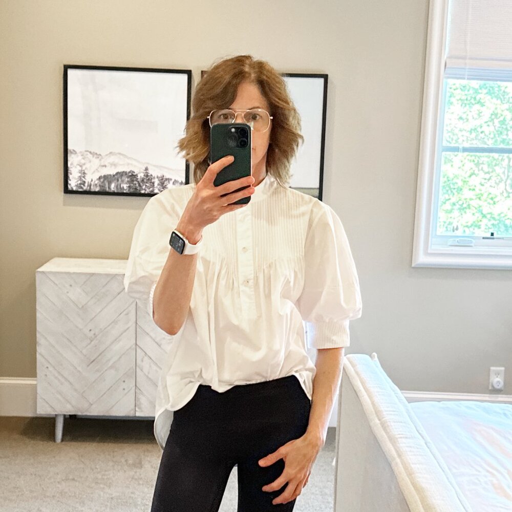 Lee Mathews White Pintuck Popover Blouse - Picture 11 of 12